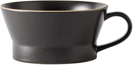 Dinner Plate Simple Ceramic Dinner Plates Creative Grey Nordic Plate Household Dishes and Bowls Porcelain Tableware for Kitchen(Black Cup)