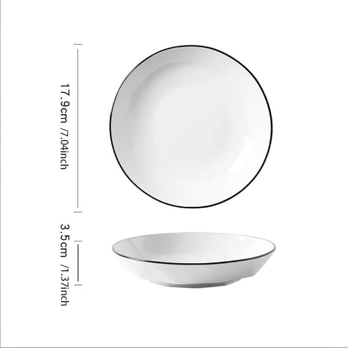 SONGCHAO Party Supplies Nordic Ceramic Plate Dish Plate Home Plate Set Deep Soup Plate Creative Large Soup Plate Dessert Plate Party Plates (Color : 7inch)