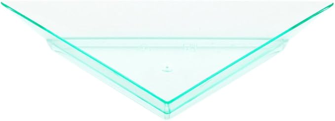 Restaurantware 4 x 2 Inch Mini Appetizer Plates 100 Disposable Triangle Plates - Serve Hors D'oeuvres Samples Or Snacks For Parties Or Catering Seagreen Plastic Mini Dessert Plates