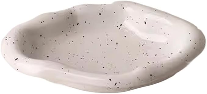 Food Tray Creative Decorative Tray Ceramic Storage Tray Fruit Snack Tray Afternoon Tea Juice Pastry Tray Home Tea Cup Tray Serving Trays(White)