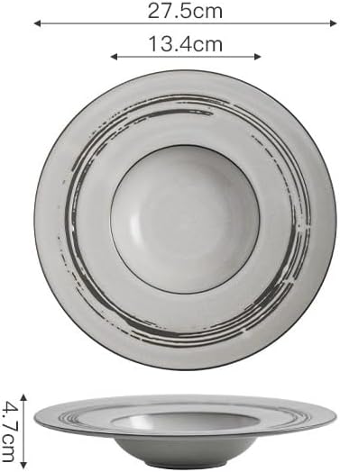 Modern Large Dinner Plates 10-inch Ceramic Plate Household Appetizer Straw Hat Pasta Restaurant Kitchen Hotel Commercial Breakfast Tableware Stackable Dinner Plates