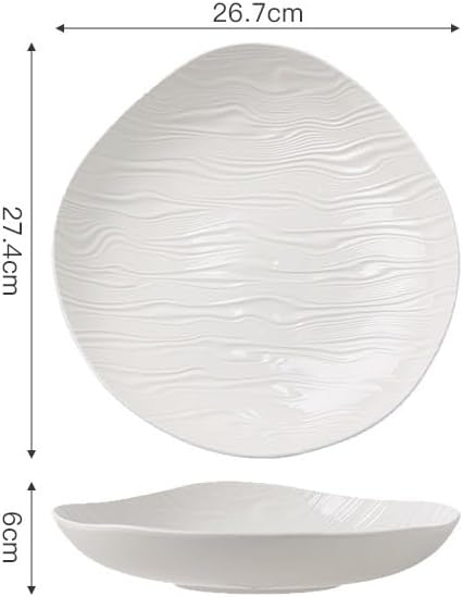 Kitchen Plates 7-inch Ceramic Plate Home Kitchen Appetizer Breakfast Tableware Dish Deep Restaurant Cafe Pasta Restaurant Plates(11 in)