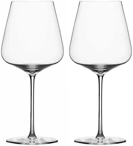 Premium Crystal Wine Glasses Set of 2,Clear Crystal Glassware for Red and White Wines, Elegant Essentials for Home and Parties, Hand-Blown (Bordeaux Wine Glasses)