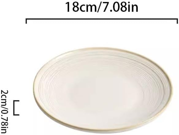 Kitchen Plates Dinner Plate Steak Western Plate Household Ceramic Tableware Restaurant Appetizer Plate Pasta Breakfast Plate Restaurant Plates(18cm)