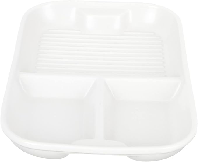 Cabilock Ceramic Divided Plate Three Compartments for Breakfast Serving Dishes for Salads Desserts and Portion Control Events
