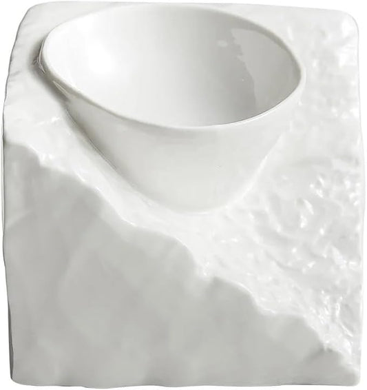 Appetizer Plates Ceramic Soup Bowls, Salad Bowls, Tableware, Special-Shaped Art Plates, White Cold Dish Bowls. Cheap Plates(A)