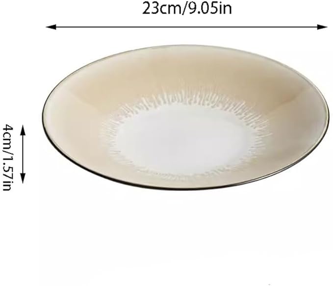 SONGCHAO Party Supplies Creative Restaurant Salad Pasta Plate Kiln Turned Into Dinner Plate Hotel Appetizer Plate Dessert Plate Soup Plate Party Plates (Color : 9inch)