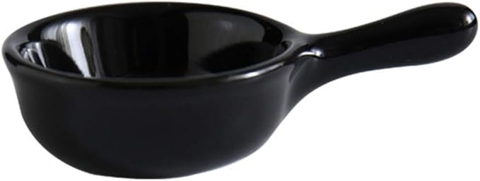 Ceramic Sauce Dish with Handle Seasoning Dish Sushi Soy Dipping Bowl Appetizer Plates for Wedding Home Party 40ML-Black