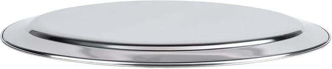 20" Stainless Steel Serving Platter | Oval Silver Food Tray | 3 mm Thick, Unbreakable | Anti Rust Serving Platter | Dinner Trays | Dishwasher Safe Kitchen Tray Silver, 20-Inch [1PK]