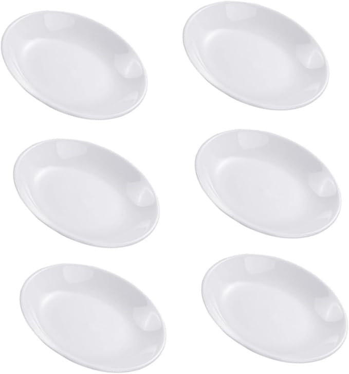 6pcs Ceramic Sauce Serving Plates Small Condiment Dishes for Dipping Sauces Tableware for Appetizers Mustard and More