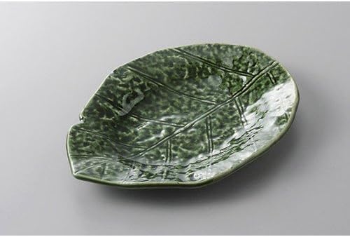 Appetizer Plate, Oribe Glaze Leaf Shaped Plate, 8.1 x 6.1 x 0.9 inches (20.5 x 15.5 x 2.4 cm), Reinforced Restaurant, Inn, Japanese Tableware, Restaurant, Commercial Use