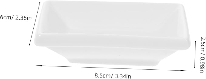BESTYASH 6 Pcs Snack Dish Seasoning Dish White Tray Mini Seasoning Dishes Condiment Dishes Soy Sauce Dish Appetizer Plates Platter 、 Rectangular Dipping Dish Sauce Dishes Serving re-usable