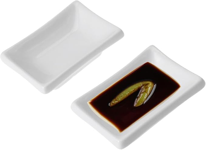 Alipis Soy Sauce Dishes 3 Inch Ceramic Sauce Plate Appetizer Serving Tray Snack Serving Tray for Condiments