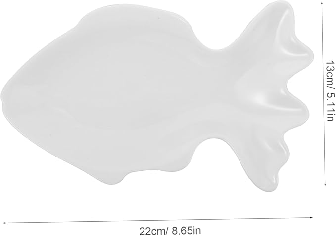 Fish Shaped Ceramic Plate Dessert Serving Dipping Bowl Decorative Snack Dish for Salad Soup Appetizer