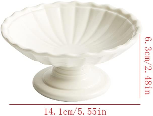 Kitchen Plates Serving Tray, Serving Plate Tall Plates Ceramic Snacks Fruit Plates Refreshment Plates Fruits Nuts Ice Cream Dessert Bowls Restaurant Plates(A)