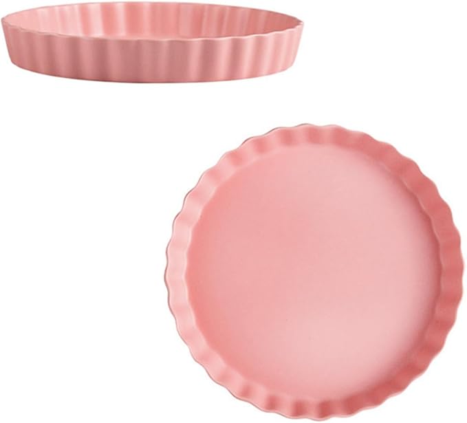 Creative Ceramic 10-inch round Rose-colored Sushi Style Plate for Home Use, Chic Italy Noodles Dish, Simple Breakfast Tableware for Dining and Serving
