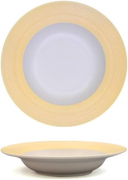 Dessert Plates Simple Ceramic Plate Hotel Restaurant Light Luxury Brushed Dish Dinner Tableware(9inch-yellow)