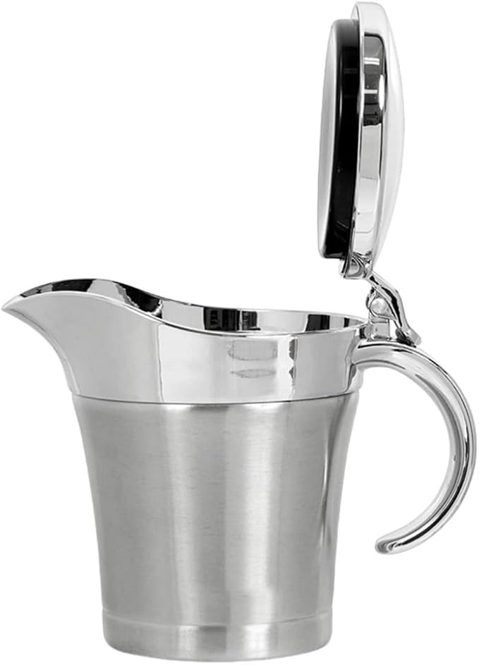 304 Stainless Steel Steak Sauce, Sauce Jug, Double Insulated Gravy Boat, Stainless Steel Sauce Jug With Hinged Lid, Multifunctional Sauce Pot For Gravy Or Cream(750ML)