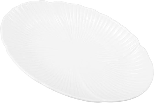Mikikit Ceramic Serving Plate for Appetizers Soups Salads Multi-purpose Porcelain Dish for Parties Home Decor Unique for Tabletop Display