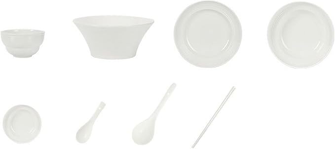 Nordic household simple and exquisite underglaze high-temperature resistant pure white ceramic tableware-28-piece for 4 people