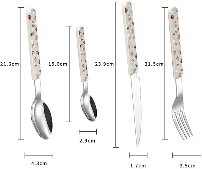 Stainless Steel Flatware serving set,Home Kitchen Eating Tableware Set,Dishwasher Safe,For Home Kitchen Restaurant Hote 4/16/24 Pieces Silicone Stainless Steel 304 Cutlery, Forks And Spoons Set Christ