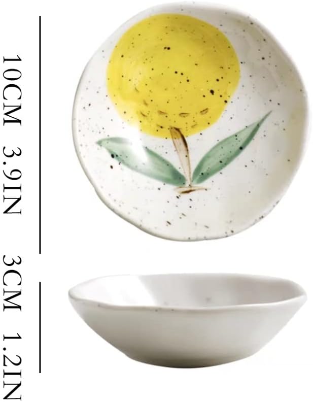 Dipping Sauce Bowls Appetizer Bowls Lemon Pattern Small Plate Dipping Sauce Plate Household Sauce Plate Tableware Snack Plate Small Bowl Sauce Plate Plate Ceramic Dip Bowls Dipping Sauce Bowls