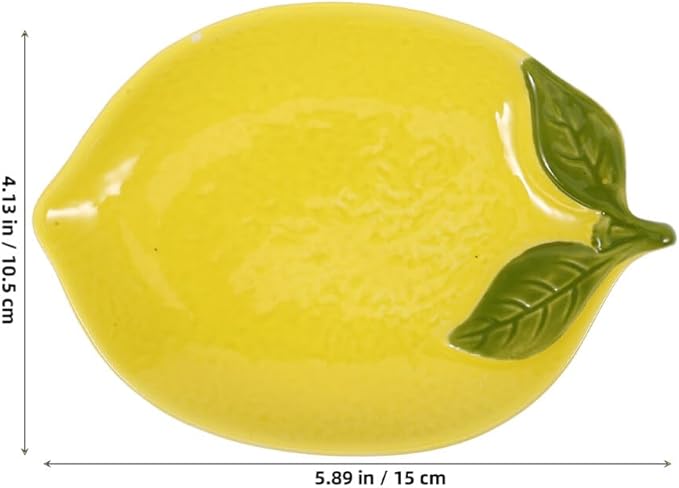 Lemon Themed Ceramic Plates Set 5.9 Inch Cute Lemon Salad Plates Appetizer Bowls Fruit Snack Serving Dish for Kitchen Dining