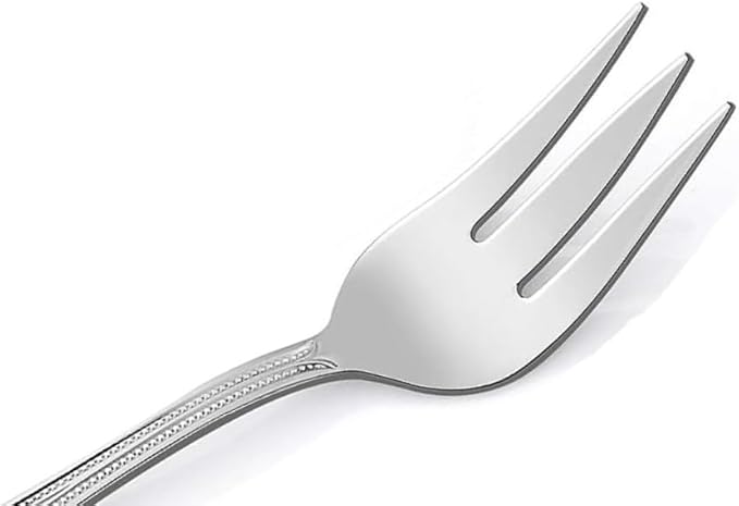 Soro Essentials- Stainless Steel Pearl Serving Fork Set of 12- Serving Utensils Serving Flatware Cutlery Kitchen Tableware Buffet Serving Utensils for Home Kitchen and Restaurant