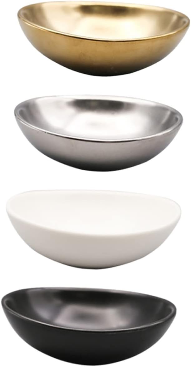 Cabilock Egg Shaped Sauce Dishes Pack Seasoning Plate Vinegar Dish Appetizer Plate Health-conscious