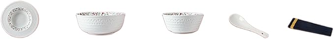 Household striped ceramic plates, pure white underglaze tableware - 10 pieces