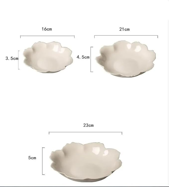 SONGCHAO Party Supplies Ceramic Dinner Plate Solid Color Petal Plate Household Ceramic Plate Creative Light Luxury Dish Plate Hotel Restaurant Tableware Party Plates (Color : 8.2 inches)