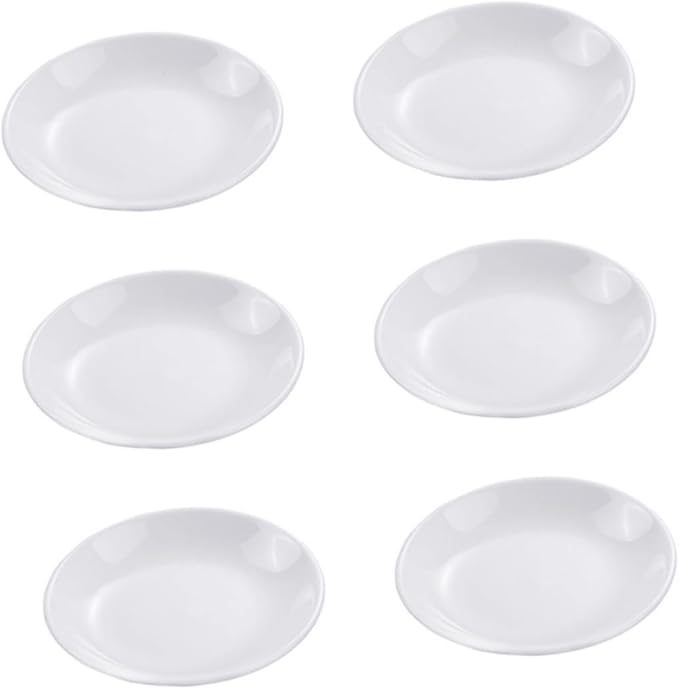Cabilock 6pcs Ceramic Sauce Dishes Practical Seasoning Plates for Condiments Snacks and Dips for Home Kitchen Bbq and Picnics Appetizer Bowls