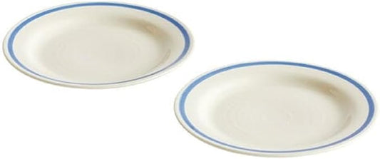Plate - Small, White/Blue Rim