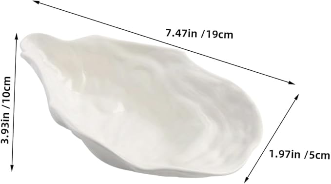 Ceramic Oyster Shell Tray Seafood Salad Plate Restaurant Home Decorative Salad Bowl Multipurpose Appetizer