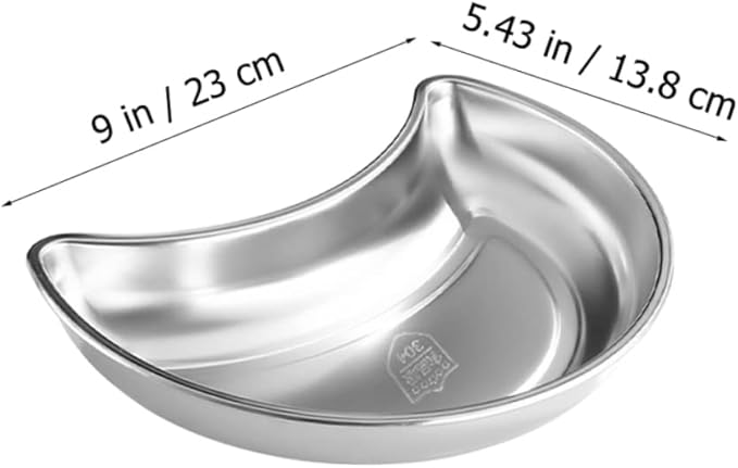 Crescent Shape Serving Tray Stainless Steel Moon Plate Pastry Plate Storage Tray for Dried Fruit Candy Easy Clean