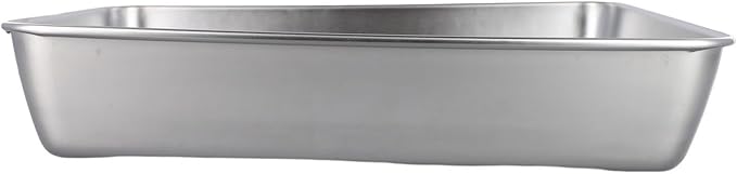 Professional Stainless Steel Food Service Tray Rectangle Dining Platter With High Rim Kitchen Buffet Serving Dish Metal Storage Container Dishwasher Safe Silver(30 * 25 * 5.5)