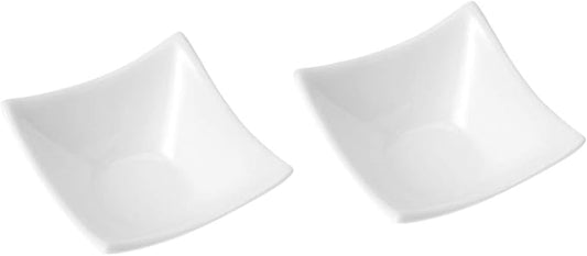 Pure White Ceramic Snack Dishes 4-corner Sauce Dishes for Appetizers Dips Condiments