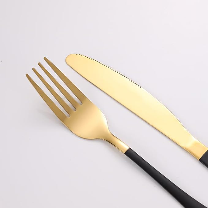Stainless Steel Flatware serving set,Home Kitchen Eating Tableware Set,Dishwasher Safe,For Home Kitchen Restaurant Hote 24-piece Stainless Steel Cutlery Set Home Restaurant Steak Knife Fork Spoon Set(