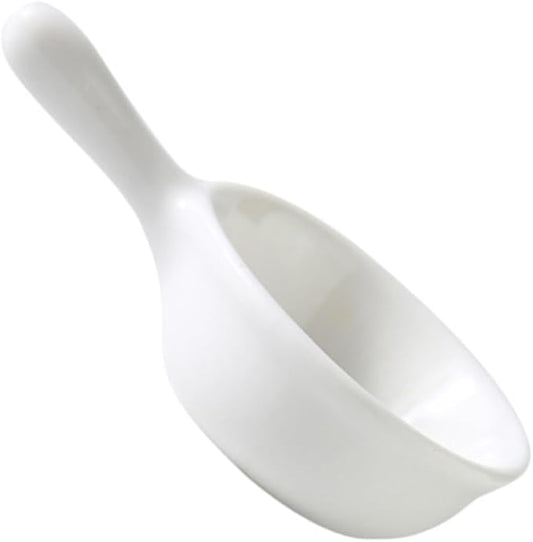 Unique Handle Ceramic Sauce Dishes Snack Plates Seasoning Bowls White for Restaurants Homes
