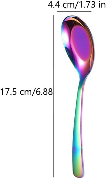 Stainless Steel Soup Spoons (5pcs) - Mirror Finish, Ideal for Soup, Rice, Tea, Milk, Coffee & Dessert (Black)