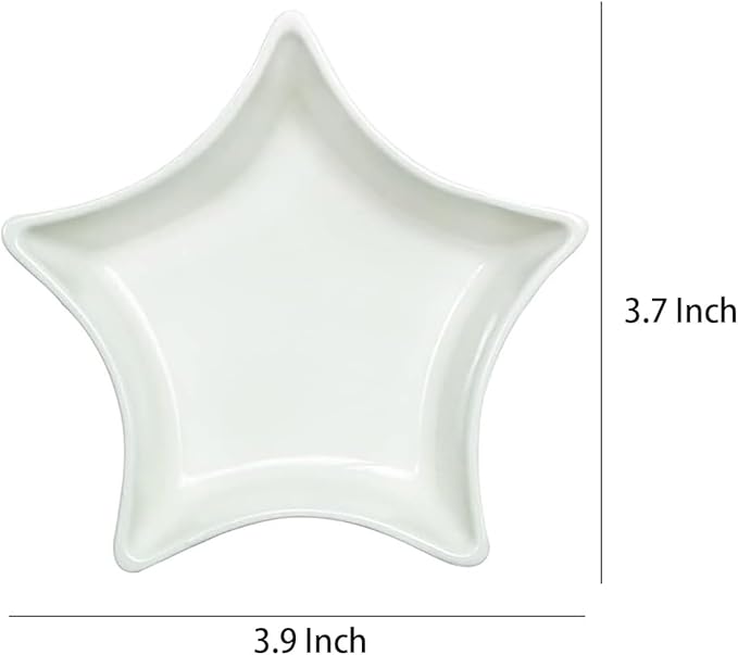SOCOSY Star-shaped Multipurpose Ceramic Sauce Dish Seasoning Dishes Sushi Dipping Bowl Appetizer Plates Serving Dish Saucers Bowl - 3 Inches (Set of 4)