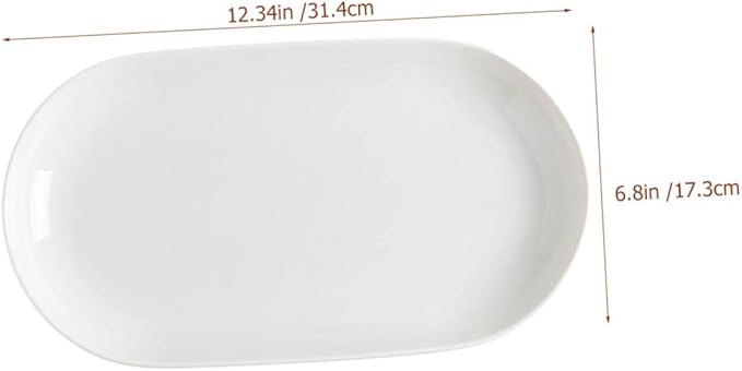 Elegant Oval Fish Steaming Plates Ceramic Dessert Plate Food Server Mora Ceramics Dinner for Entertaining