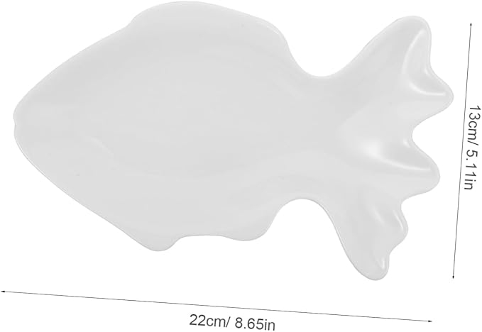 Amosfun Fish Shaped Ceramic Plate for Appetizers Small Fish Platter for Dipping Sauces Cute Snack Serving Dish for Boys and Girls and Parties 6 Gradient Design