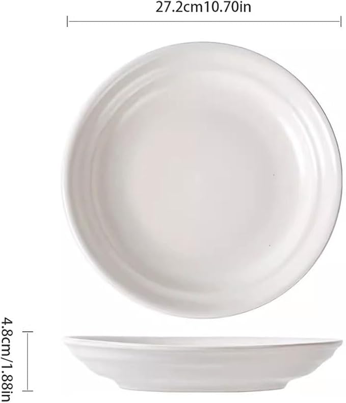 Kitchen Plates Retro Ceramic Plate Dinner Plate Fruit Plate Creative Home Dish Plate Pasta Plate Dessert Plate Restaurant Plates(Medium)