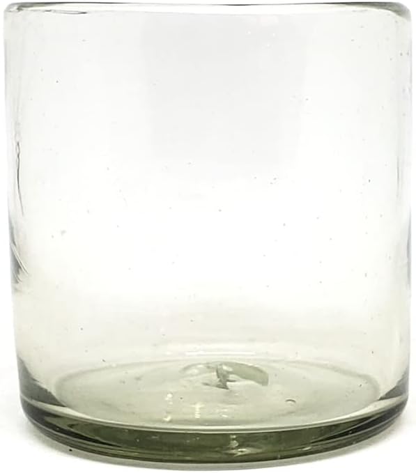 MexHandcraft Clear 12 oz Large DOF Glasses (set of 6), Recycled Glass, Lead-free, Toxin-Free (12oz Large DOF)