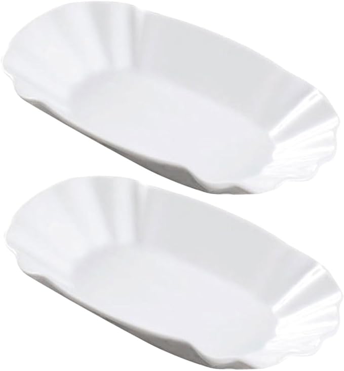 SECFOU 2pcs Creative Ceramic Appetizer Plates for Snacks Dips and Desserts for Parties Home Use and Gatherings Snack Bowls Unique Design
