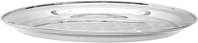 (1-PC-18) Stainless Steel Round Tray Swirl Pattern Serving Tray
