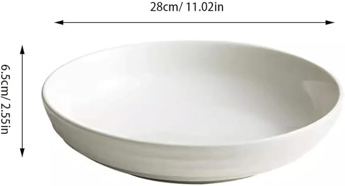 SONGCHAO Party Supplies 10-inch White Ceramic Dinner Plate Home Deep Plate Soup Plate Restaurant Salad Plate Pasta Plate Appetizer Plate Party Plates (Color : 28cm)