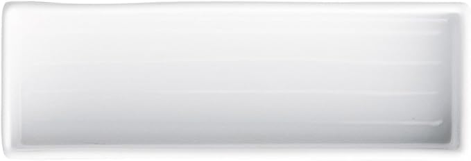White Glazed Cut Long Angle Appetizer Plate, 9.3 x 3.1 x 1.6 inches (23.7 x 8 x 4 cm), 19.9 oz (538 g), Modern Contrast, Restaurant, Ryokan, Japanese Tableware, Stylish, Commercial Use