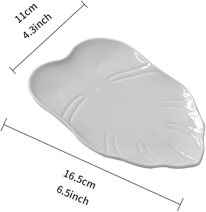 Mobestech Ceramic Leaf Shaped Appetizer Plates Elegant Dessert Serving Dish Versatile Storage for Fruits Snacks for Home Dining Entertaining